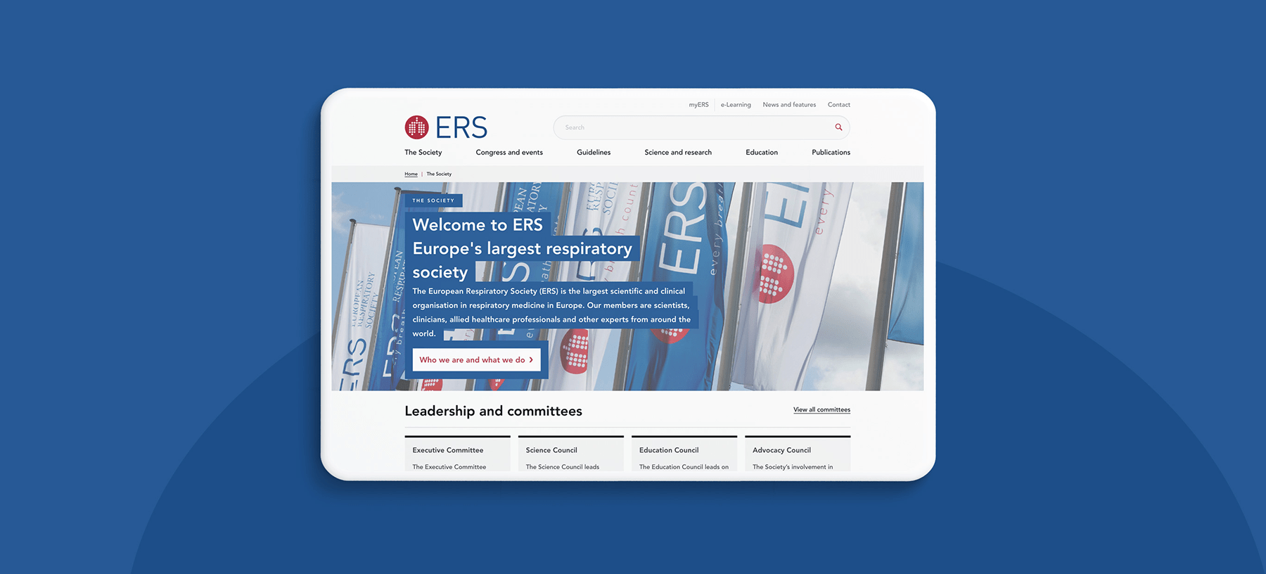 European Respiratory Society Website Design and Build - Pixeled Eggs