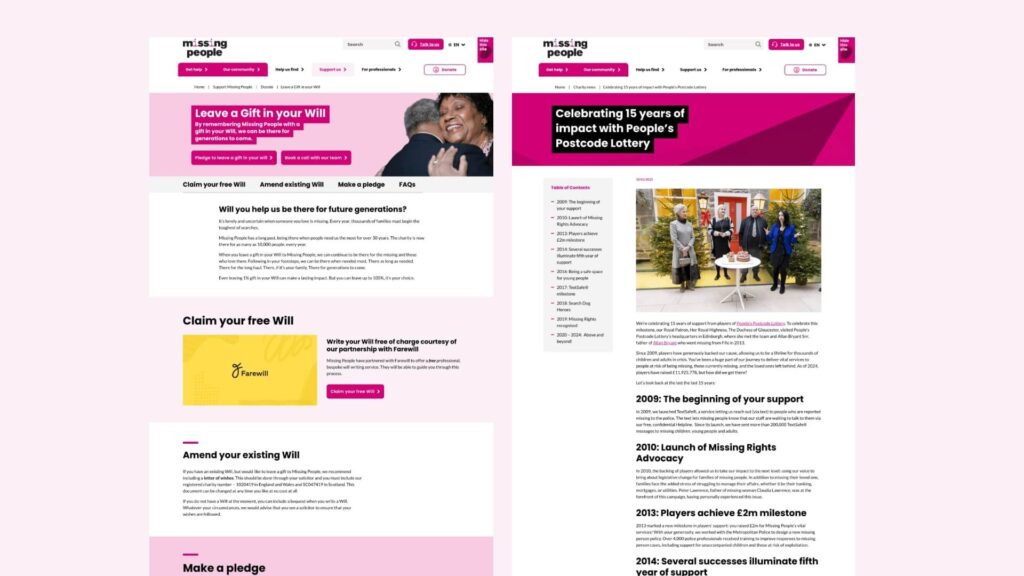A digital mockup of a organisation's website design, highlighting user-friendly navigation and appealing graphic elements